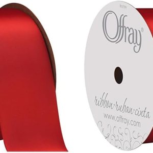 Berwick Offray 284933 – Cinta de satén de doble cara de 1.5 pulgadas de ancho, color rojo, 3 yardas (paquete de 2) Berwick Offray 284933 – Cinta de satén de doble cara de 1.5 pulgadas de ancho, color rojo, 3 yardas (paquete de 2)