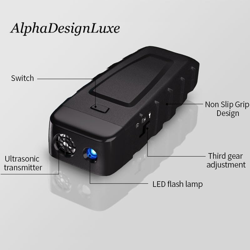 AlphaDesignLuxe, dispositivo ultrasónico antiladridos para disuasión de ladridos de perro, herramienta de entrenamiento de mascotas al aire libre,