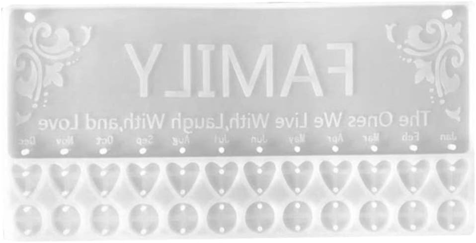 Moldes de resina familiar DIY para recordatorios de cumpleaños familiares, molde para colgar en forma de corazón redondo, molde de resina epoxi de