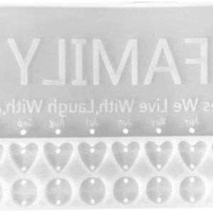 Moldes de resina familiar DIY para recordatorios de cumpleaños familiares, molde para colgar en forma de corazón redondo, molde de resina epoxi de Moldes de resina familiar DIY para recordatorios de cumpleaños familiares, molde para colgar en forma de corazón redondo, molde de resina epoxi de