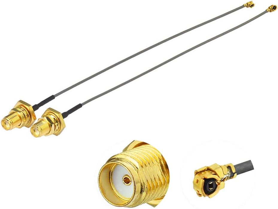 Superbat Cable coaxial de baja pérdida de 6 pulgadas U.flIPEX Mini PCI a SMA hembra para enrutadores inalámbricos, mini tarjetas PCI, extensión de
