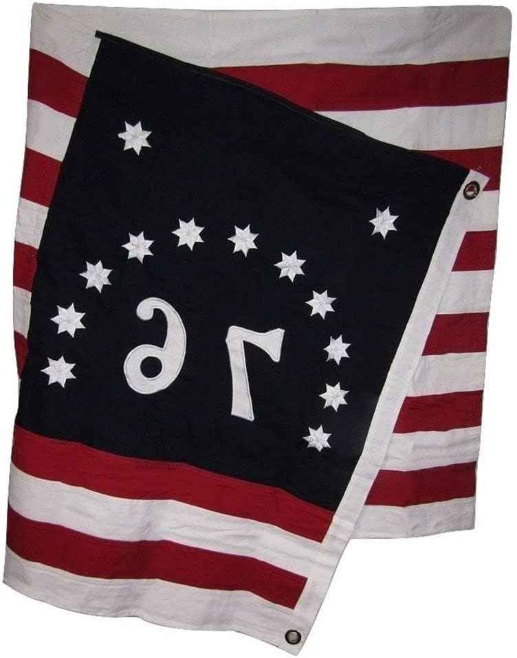 Premium 3×5 Embroidered Sewn Bennington 1776 100% Cotton Flag 3’x5′ 2 Clips (C2)