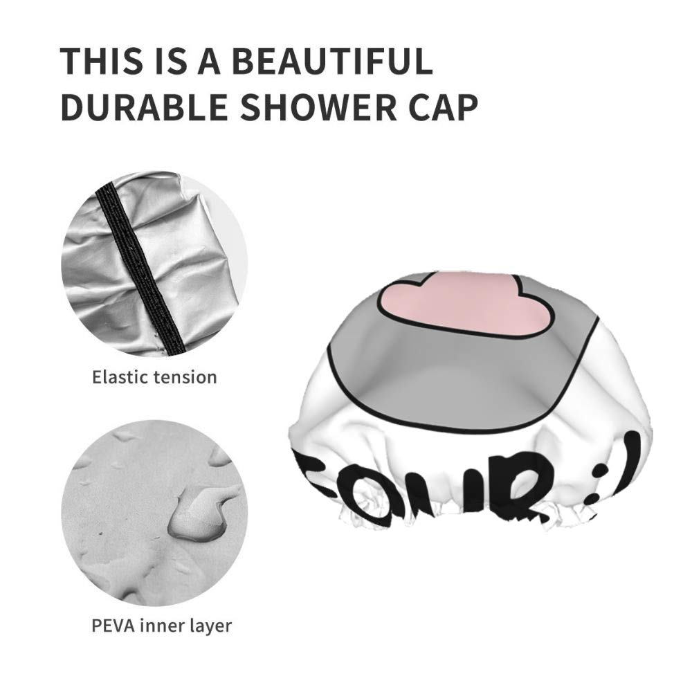 Swono Gorro de ducha para gato, divertido y lindo gato Paw Give Me Five Impermeable de doble capa, perfecto para todas las longitudes y grosores de