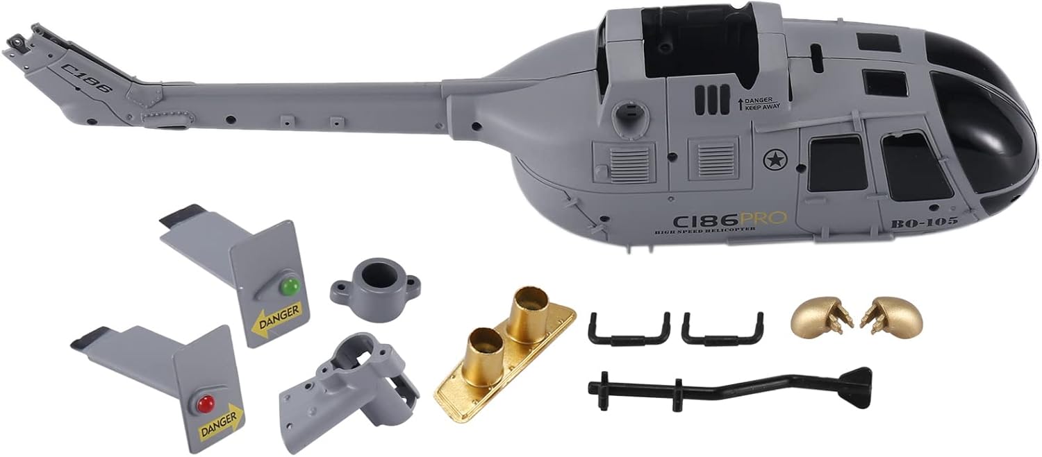 C186 – Juego de cubierta de carcasa para C186 C-186 RC helicóptero avión drone piezas de repuesto accesorios de actualización, 1