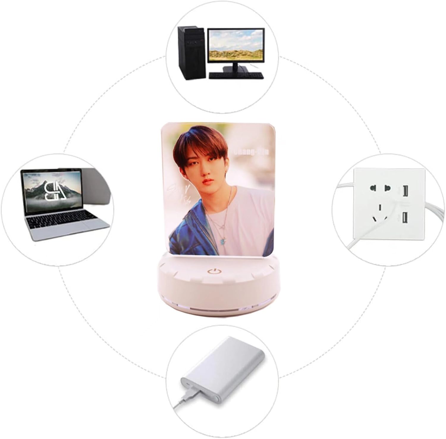 YJYP Kpop Luz de noche Felix Bangchan Hyunjin Lámpara de mesa de noche LED de acrílico colorido