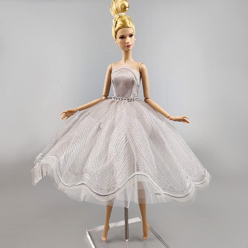 Vestido de ballet tutú de moda para muñecas de 11.5 pulgadas, accesorios de muñecas de 16, falda de 3 capas con diamantes de imitación, vestido de