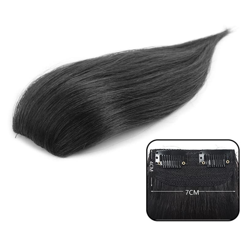 Almohadilla de pelo sintético invisible sin costuras, con clip, extensión de cabello para cabello fino para mujeres, 2 unidades de 8 pulgadas (14