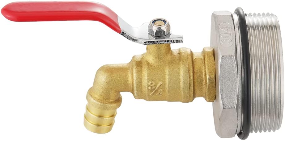Grifo de tambor de 2 “para tambor de 55 galones, espita de barril de lluvia, grifo de barril de latón con junta EPDM