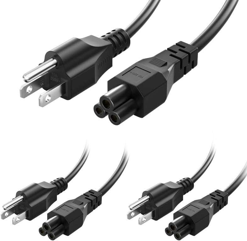 Paquete de 3 cables de alimentación de TV de 4 pies (3.9 ft), cable de alimentación de 3 clavijas Mickey Mous de repuesto para LG LCD LED Smart TV