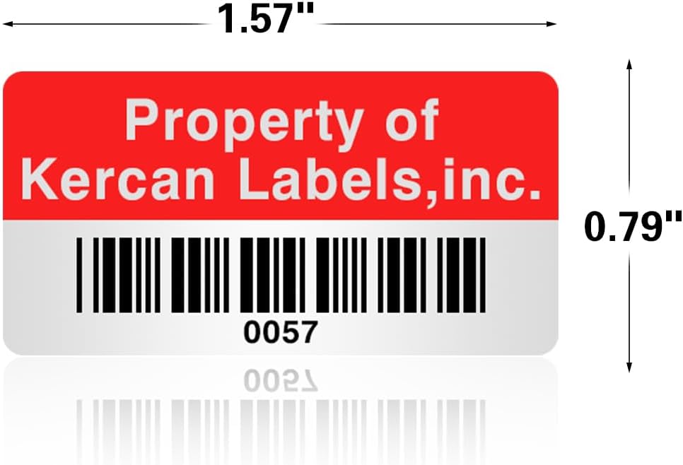 Etiquetas personalizadas para activos Etiquetas de código de barras personalizadas de 1.57 x 0.79 pulgadas (160-4800 etiquetas) (etiquetas de código