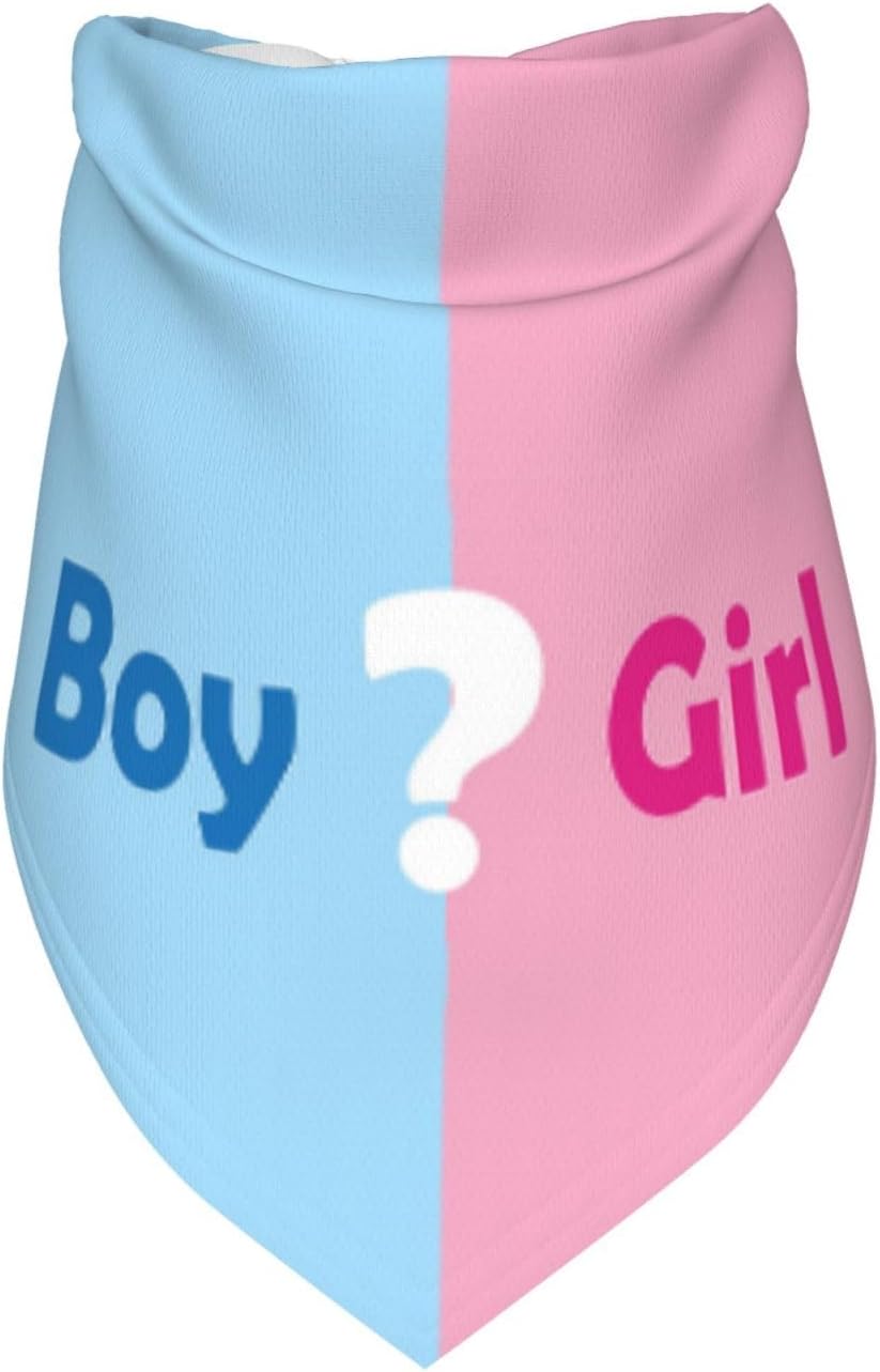 Qué será Anuncio de embarazo, bufanda triangular para mascotas, revelación de género, accesorios de fotografía de baby shower (rosa)