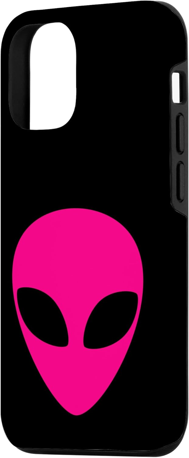 Funda extraterrestre rosa para iPhone 13 Pro Alien Head Weird Halloween Space UFO