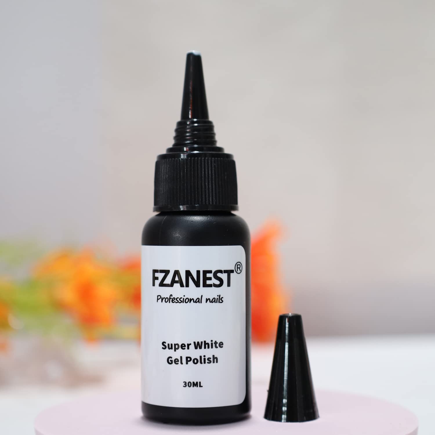 FZANEST Esmalte de uñas de gel súper blanco, esmalte de gel de botella de repuesto LED UV