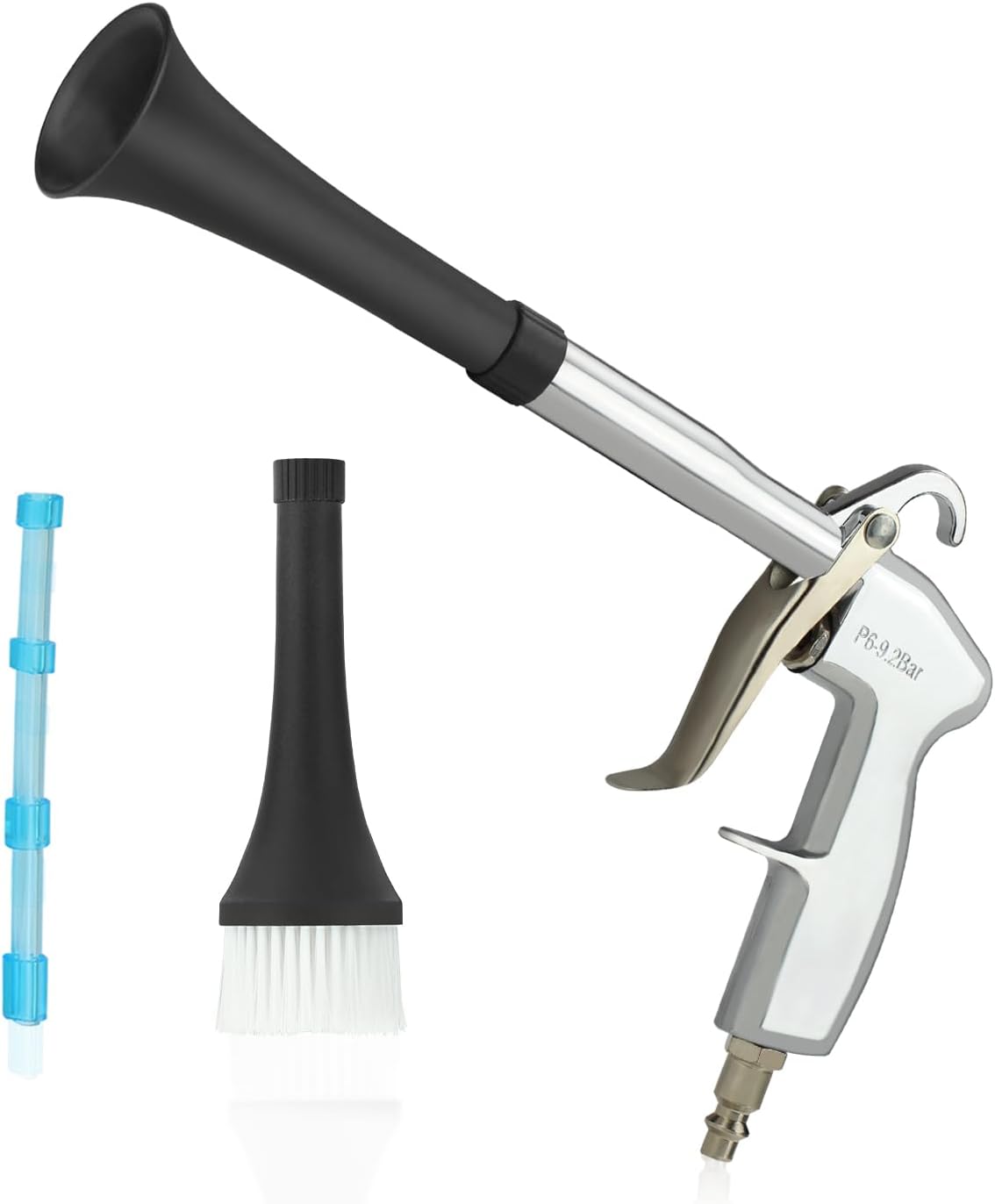 Pistola de aire de limpieza de coche de alta presión con 2 boquillas de juego, pistola de lavado para interior del automóvil, kit de limpieza para