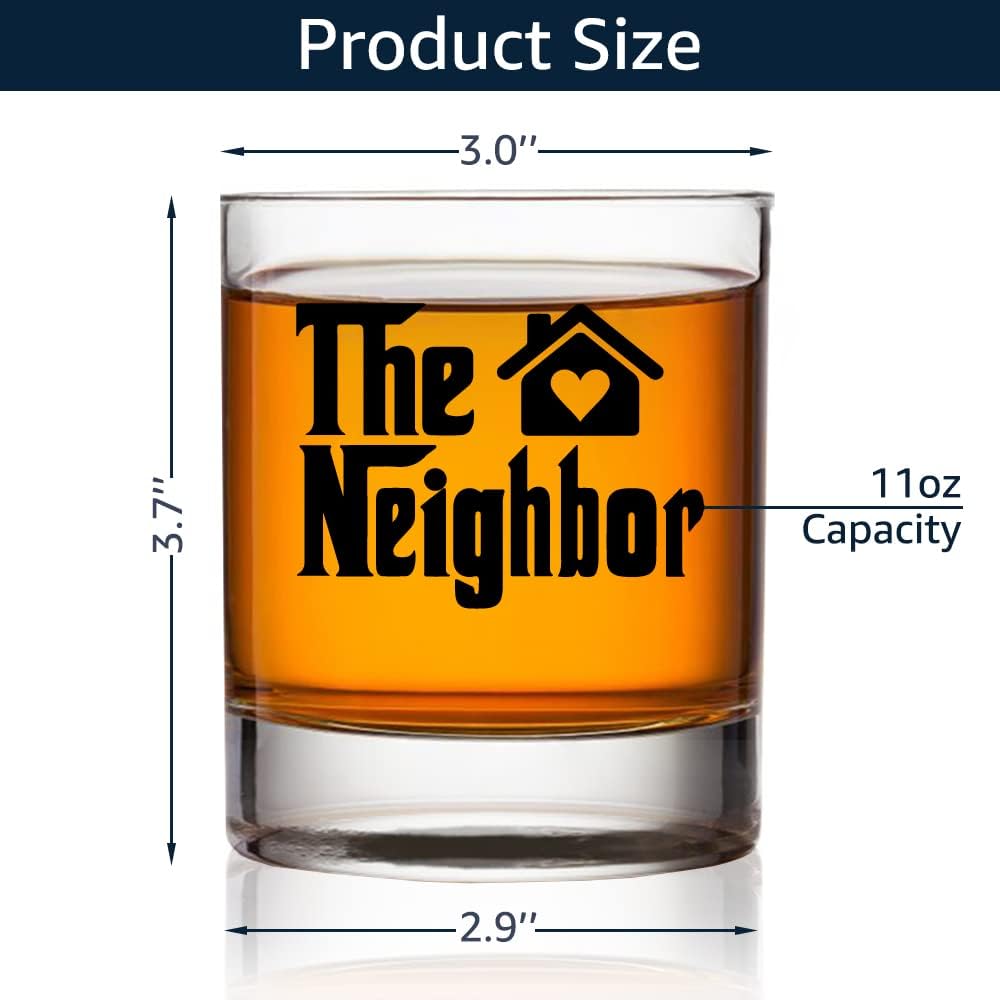 Vasos de whisky The Neighbor, regalo de inauguración de la casa para hombres y mujeres, regalos únicos para vecinos, divertidas ideas de regalo para