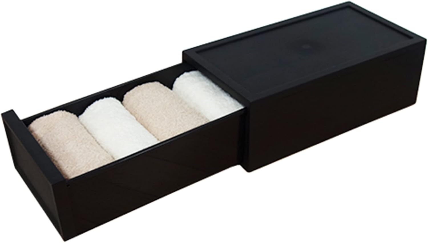 ASTAGE  Cajón de almacenamiento, cajón modular apilable, almacenamiento de plástico, bloque de cajones  Negro pequeño A