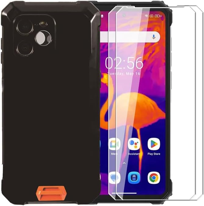 Funda para Blackview BV8900 + 2 unidades Protector de pantalla de vidrio templado  Silicona transparente suave flexible a prueba de golpes TPU