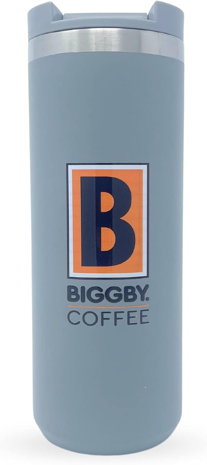 BIGGBY CAFÉ – Vaso Sienna con aislamiento de doble pared de acero inoxidable, 16 onzas