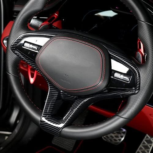 Funda de volante de fibra de carbono compatible con accesorios Genesis GV70