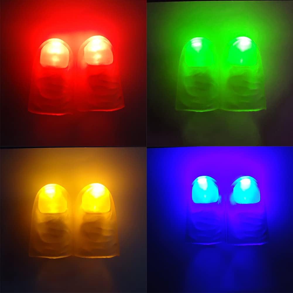 Surakey 2 piezas de luz para el pulgar, puntas de dedo mágico para el pulgar, lámpara LED para los pulgares, luz para fiesta, trucos de escenario
