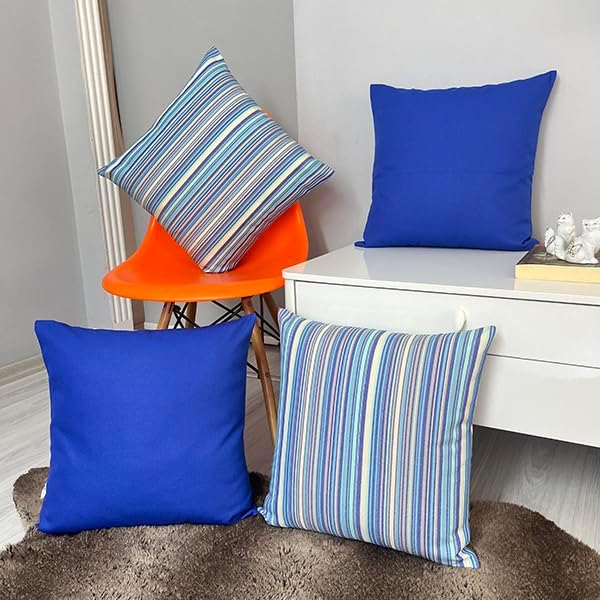 TALOR Paquete de 2 fundas de almohada de lujo impermeables para interiores y exteriores, de 18 x 18 pulgadas, fundas modernas para jardín, casa de