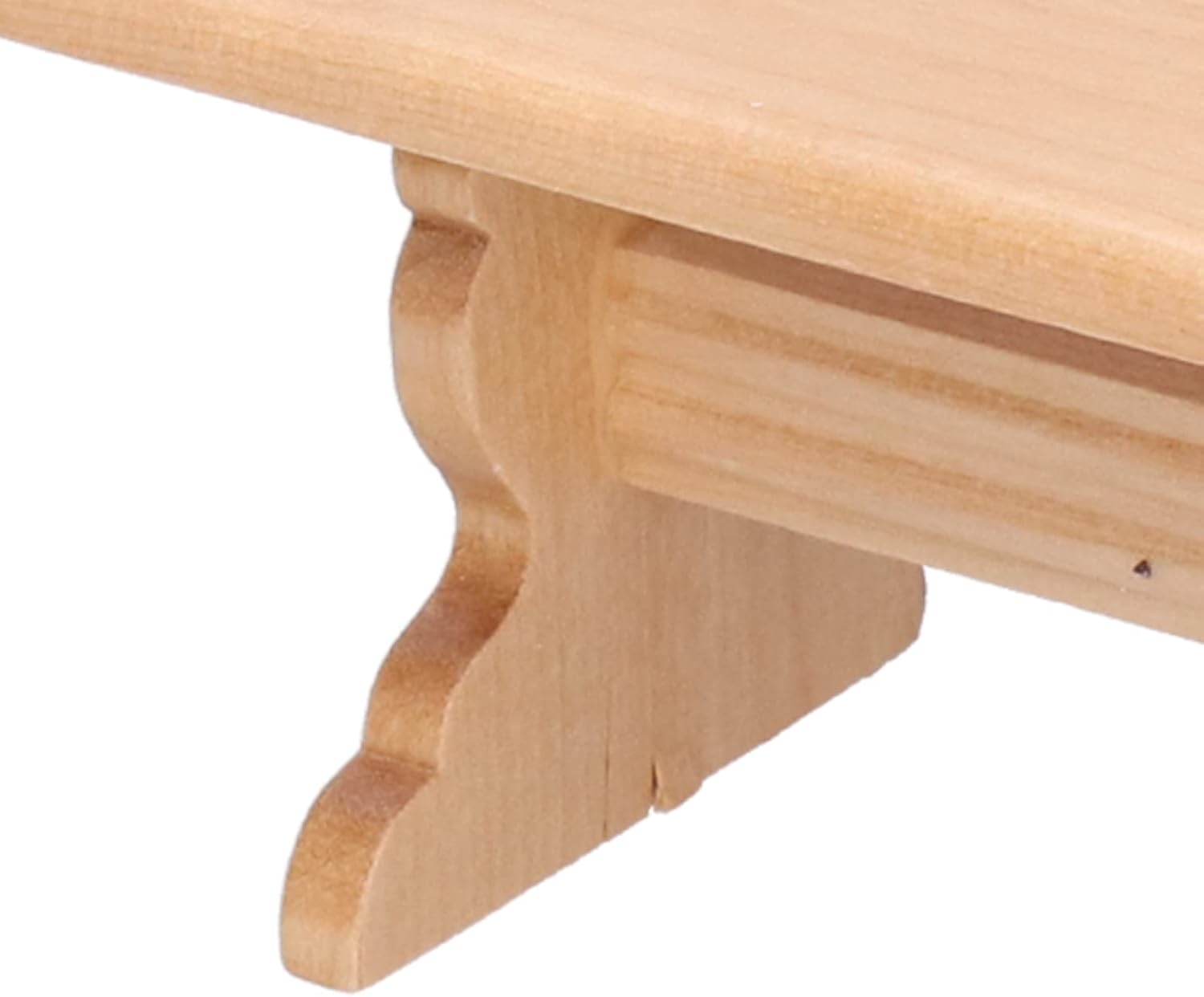 Mesa de madera para casa de muñecas, casa de muñecas 112, modelo de muebles de color de troncos, banco de mesa largo para restaurante (color madera)