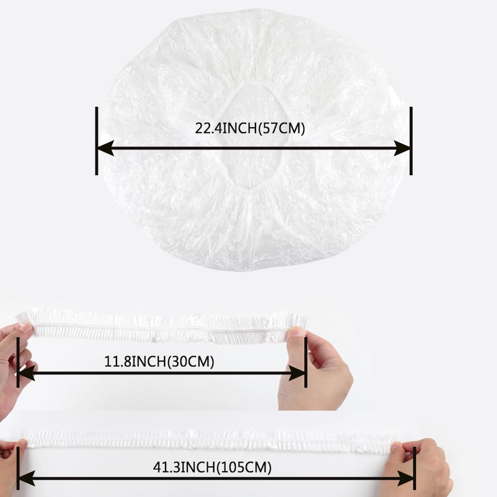 Gorro de ducha súper grande XXL, 10 unidades, desechable, de plástico, impermeable, a prueba de polvo, para spa, para mujeres, viajes, uso