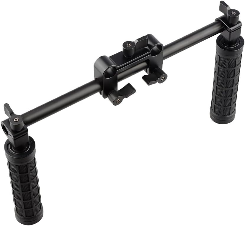CAMVATE Empuñaduras de mango Montaje de abrazadera de manillar delantero para 0.591 in Rod Support System Shoulder Rig(negro) – 1049