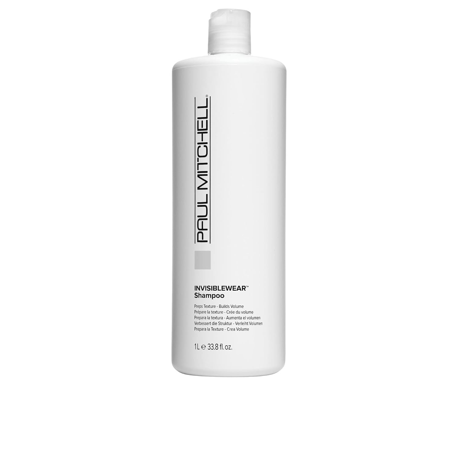 Paul Mitchell Invisiblewear Champú, prepara la textura + construye volumen, para cabello fino, 33.8 onzas líquidas