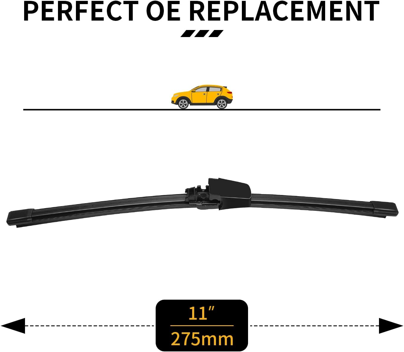 HOSONIC – Limpiaparabrisas trasero, 11G, limpiaparabrisas trasero, de 11 pulgadas, compatible con Ford EscapeExplorerPolice Interceptor, repuesto de