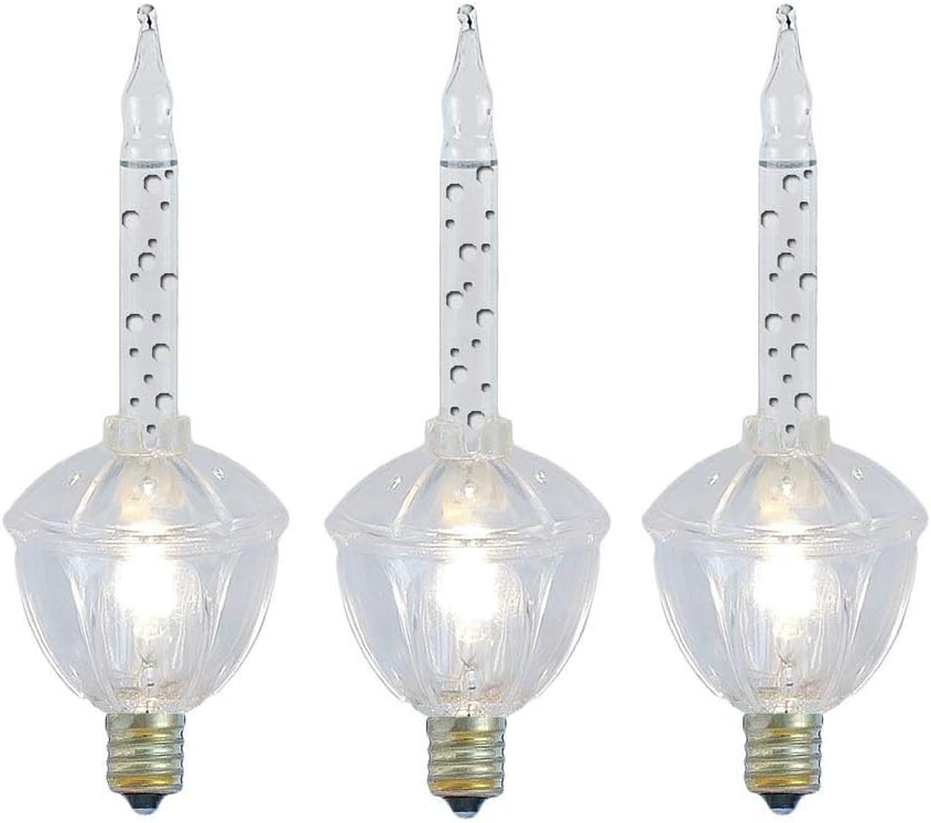 Novelty Lights Juego de luces navideñas tradicionales de 7 luces, líquido transparente, 7 pies