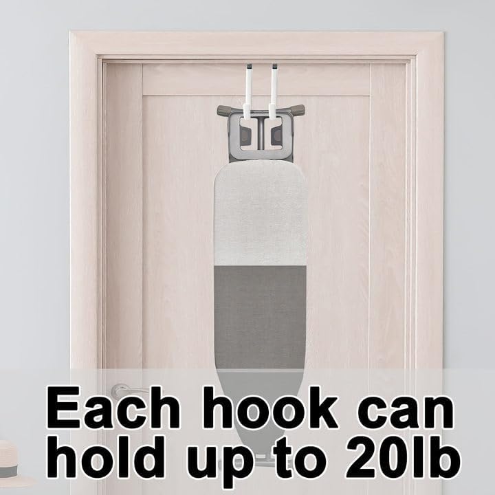DINGEE Paquete de 8 ganchos para puerta, revestimiento de vinilo blanco sobre la puerta para colgar ganchos en Z resistentes que evitan arañazos,