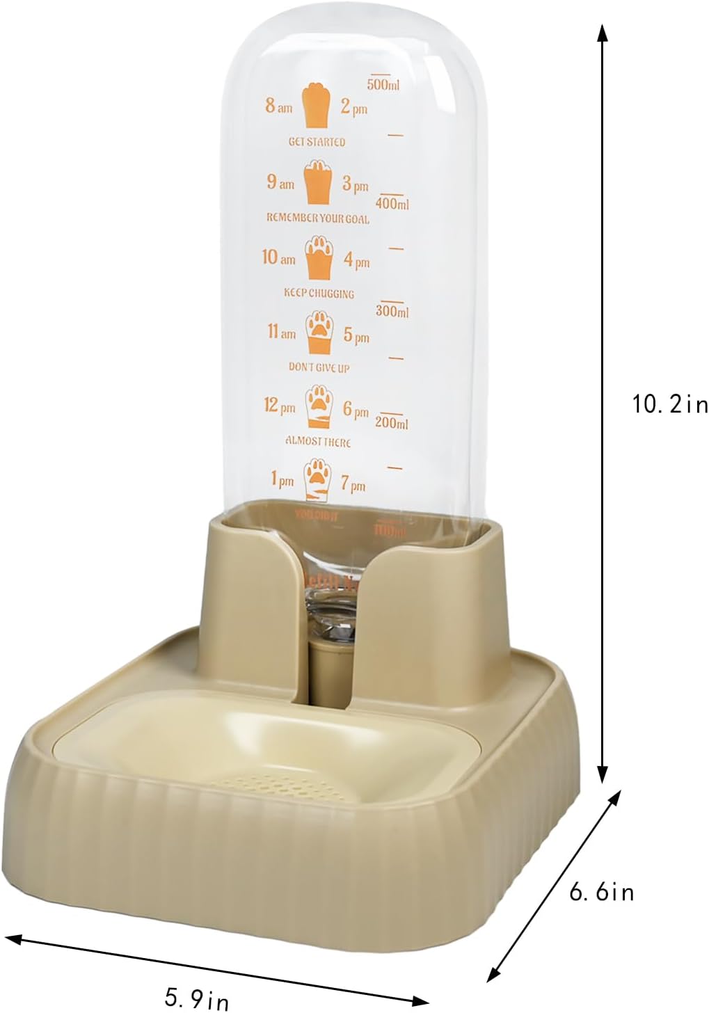 Cuenco de agua por gravedad para gatos, dispensador de agua para mascotas, dispensador automático de agua para gatos, 16.9 fl oz, dispensador de
