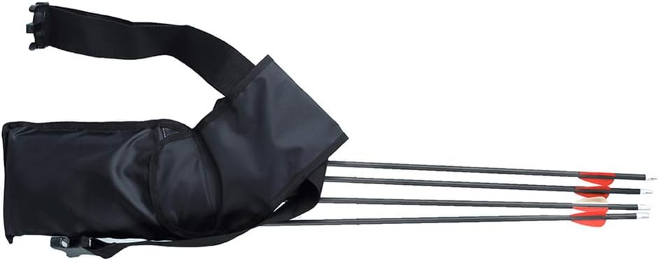 LIOOBO Flecha Carcaj Lado de Arco de la Cadera Carcaj Cintura Flecha Sostenedor Bolsa de Arco Flecha con Bolsillos Target Carcaj Titular (negro)