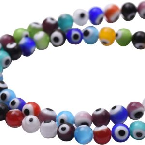 113 cuentas coloridas de ojo malvado de 0.236 y 0.315 pulgadas, cuentas de cristal espaciadoras turcas para pulseras, collares, joyería 113 cuentas coloridas de ojo malvado de 0.236 y 0.315 pulgadas, cuentas de cristal espaciadoras turcas para pulseras, collares, joyería