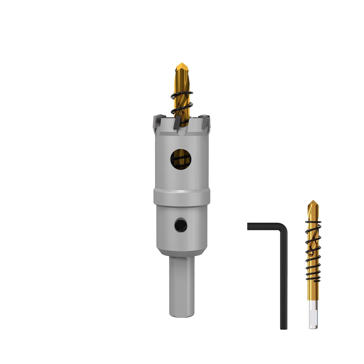Juego de brocas de sierra con punta de carburo de tungsteno de alta calidad con 2 brocas piloto chapadas en titanio, cortador resistente para metal,