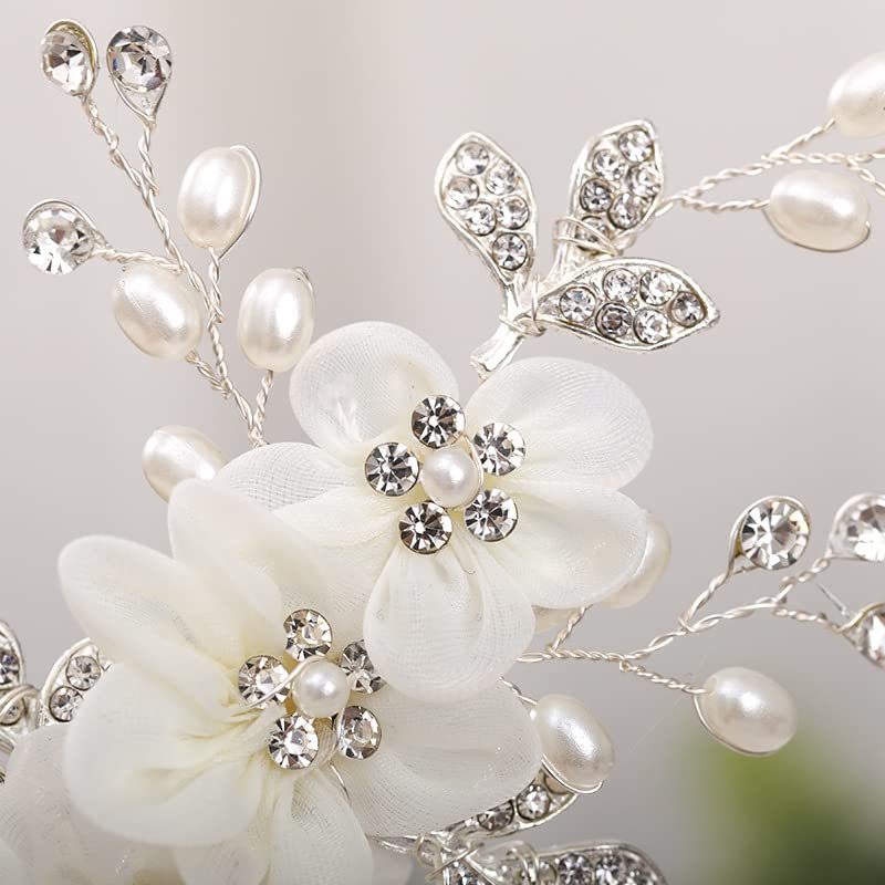 Flores de novia para el cabello de boda, vides, pieza de pelo de cristal, accesorios para el cabello de novia para mujeres y niñas