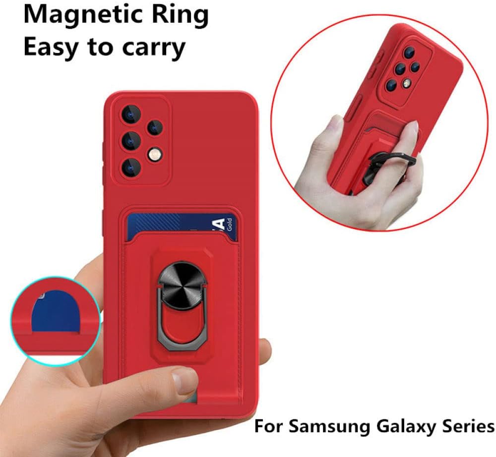 Funda con soporte para tarjeta para Samsung S23 S22 Ultra S21 A52 A72 A32 4G A50 A22 Lanyard Funda suave, T5, para Samsung S23Ultra
