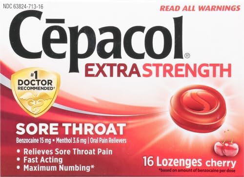 Cepacol Pastillas extra fuertes para el dolor de garganta, cereza 16ct