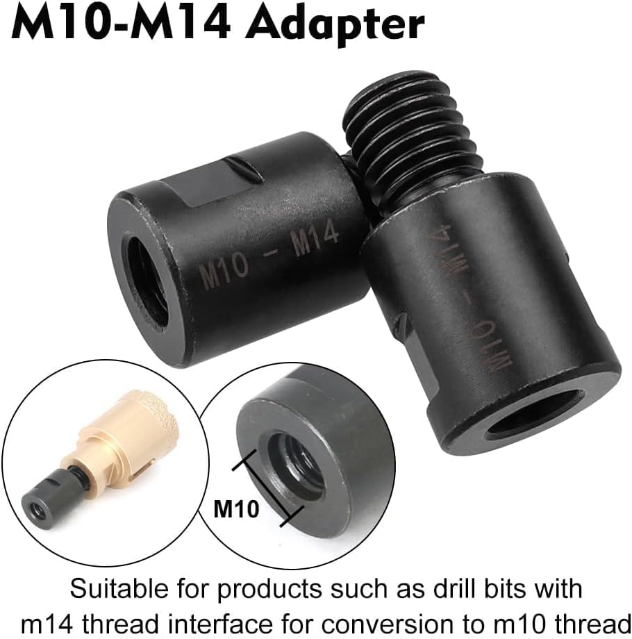 2 unids accesorio de amoladora angular M14 rosca macho a M10 hembra adaptador convertidor para amoladora angular, pulidora de diamante núcleo de