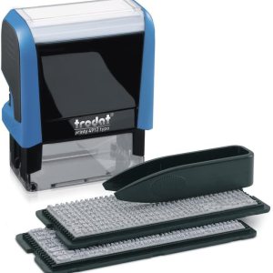Trodat 4912Typo – Sello de texto impreso, autoajustable, 4 líneas, color azul Trodat 4912Typo – Sello de texto impreso, autoajustable, 4 líneas, color azul