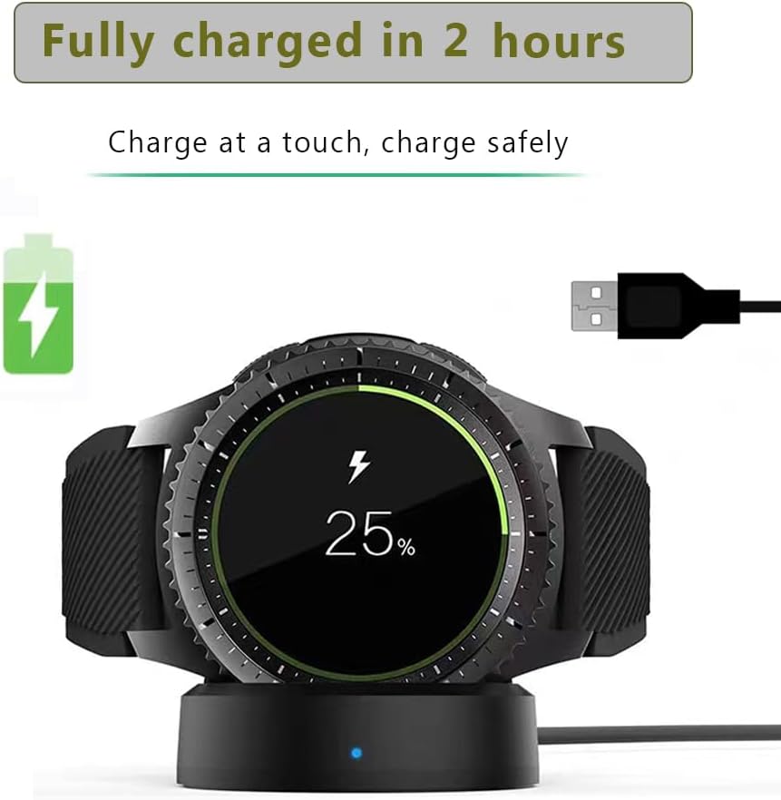 Actualización compatible con cargador de reloj inteligente Samsung Gear S3, base de carga de repuesto para Samsung Gear S3 ClassicSamsung Gear S3