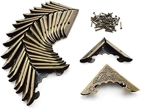 SDTC Tech – Juego de 20 protectores de esquina de metal para libro de recortes (0.157in, altura interna), diseño de esquinas