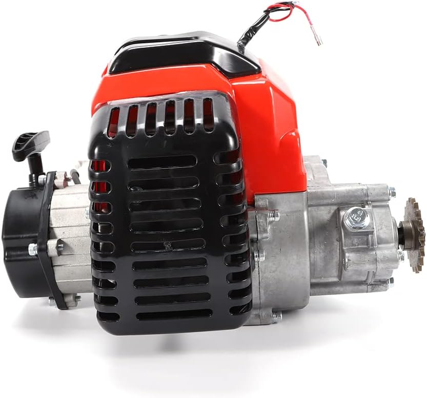 CNCEST Motor completo de 2 tiempos de 49 CC, arranque de motor de un solo cilindro refrigerado por aire, perfecto para bicicletas de bolsillo,