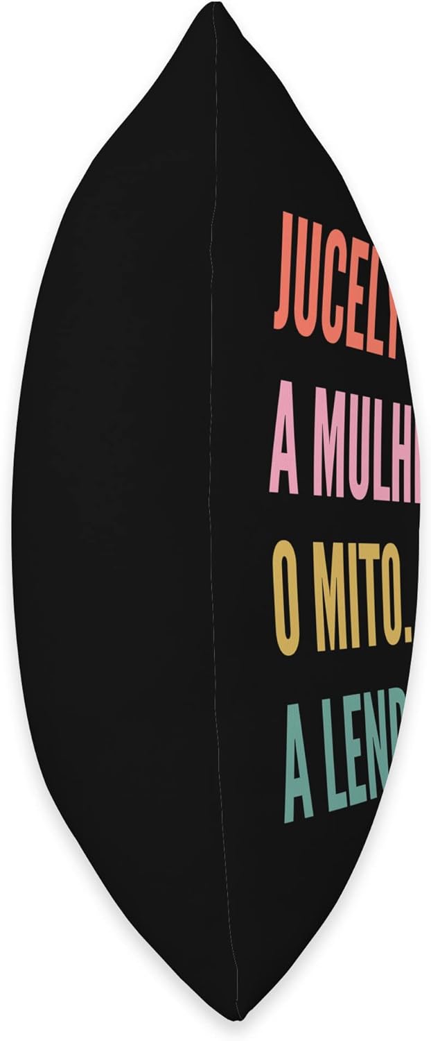 Designs De Nomes Engraçados Para Mulher Funny Portuguese First Name Design-Jucely Throw Pillow, 18×18, Multicolor