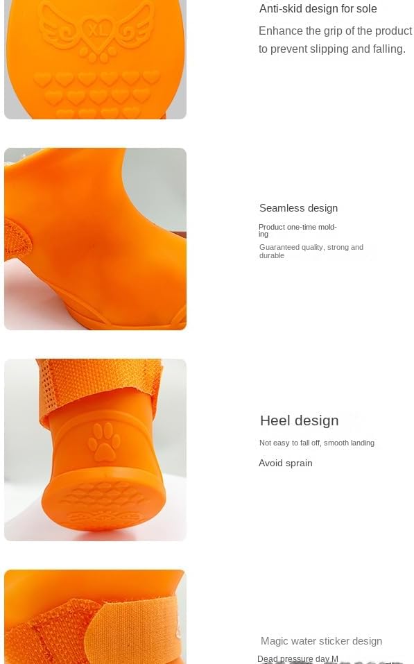 Botas de lluvia de goma antideslizantes y impermeables de colores de caramelo para perros (azul, XXL)