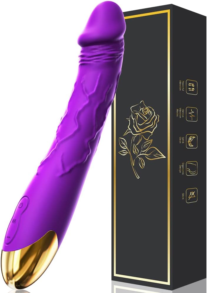 Vibrador realista de 7.6 pulgadas para mujeres, 10 potentes modos de vibración para estimular el clítoris y el punto G, juguetes sexuales