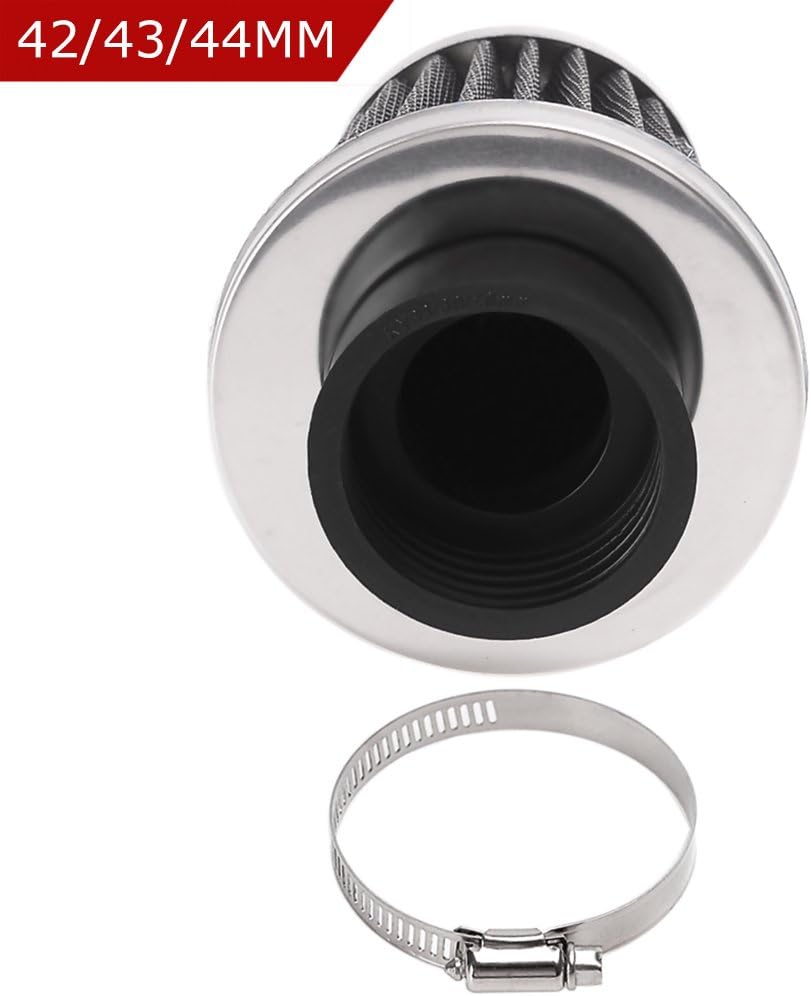 Evermotor Limpiador universal de carburador de filtro de aire de acero de doble capa de 1.654 in, 1.693 in, 1.732 in, para motocicleta, scooter,