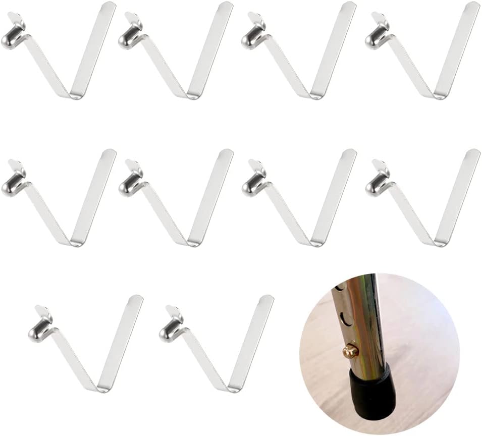 Paquete de 10 clips de resorte a presión en forma de V para kayak, botón telescópico de poste de un solo botón, cuatro esquinas, tienda de campaña,