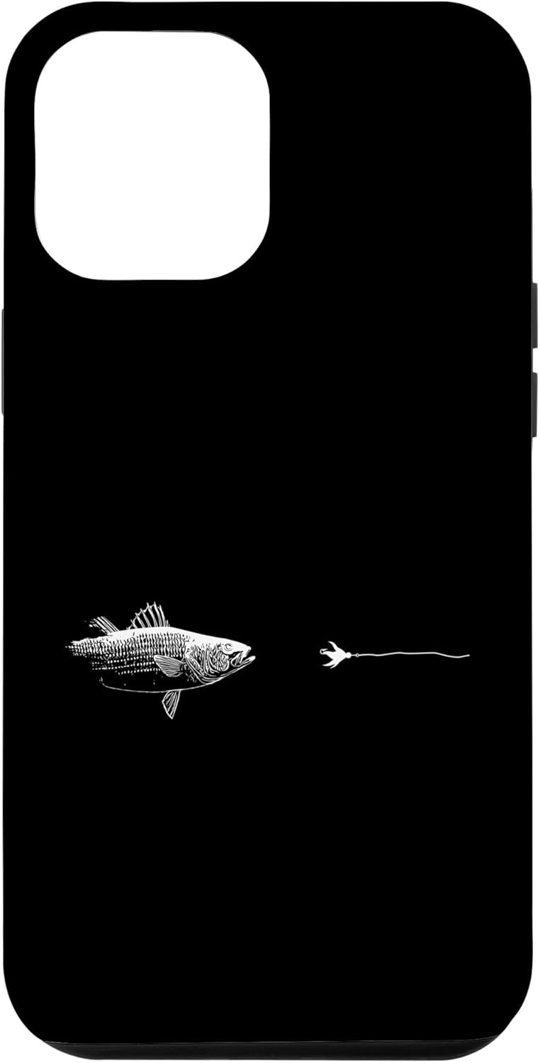 iPhone 14 Pro Max Graphic Fly Fishing Hook Line – Estuche de bajo a rayas de pescado